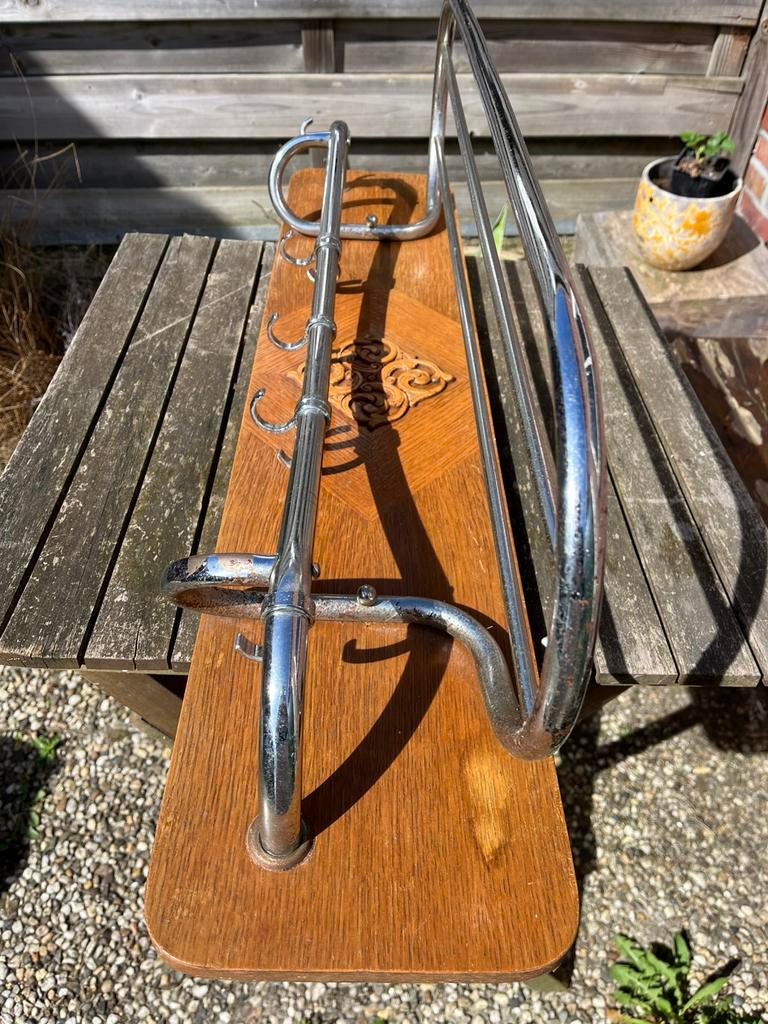 Antieke treinkapstok, Zo goed als nieuw, Minder dan 100 cm, Hout, Ophalen