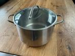 BK Kookpan RVS met glazen deksel - Geschikt voor gas, Kookpan of Snelkookpan, Gebruikt, Inductieplaat, Ophalen of Verzenden