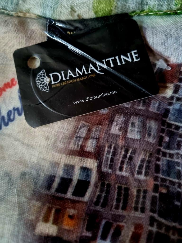 MAROKAANSE DIAMANTINE SJAAL,NIEUW., Kleding | Dames, Mutsen, Sjaals en Handschoenen, Maat 46/48 (XL) of groter, Nieuw, Ophalen of Verzenden