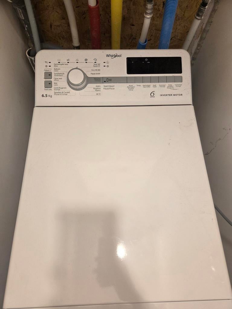 Bovenlader wasmachine whirlpool, Witgoed en Apparatuur, Wasdrogers, Ophalen, 6 tot 8 kg, Overige typen, Bovenlader