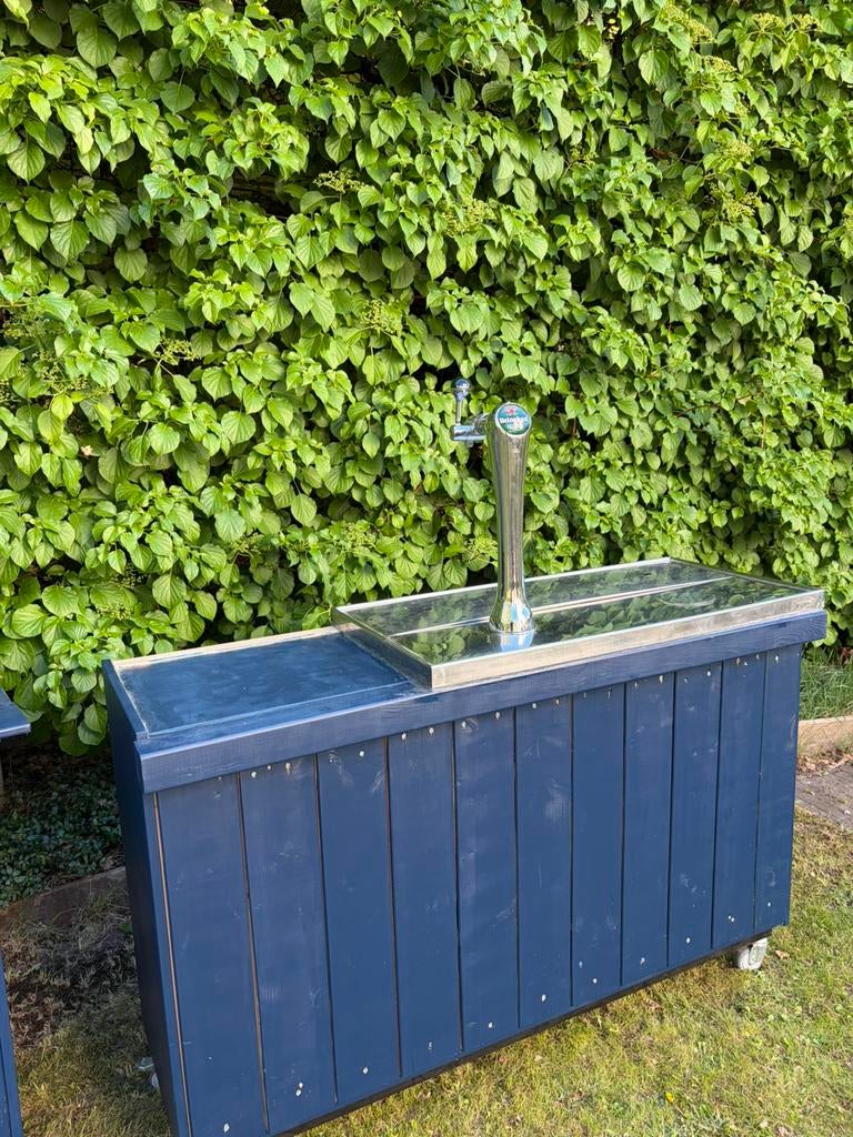 Verrijdbare buitenbar met biertap en lekblad – praktisch, Huis en Inrichting, Barren, Zo goed als nieuw, Ophalen