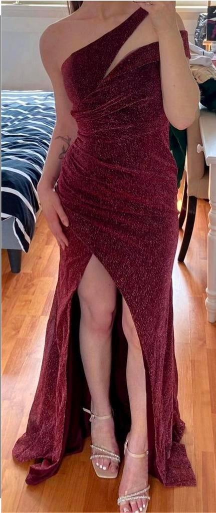 Bordeauxrode galajurk feestjurk maat S, Kleding | Dames, Jurken, Ophalen of Verzenden, Zo goed als nieuw, Maat 36 (S), Rood