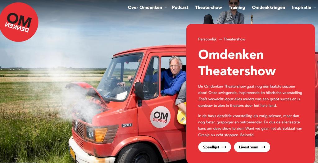 Omdenken theatershow Nieuwegein, Ophalen of Verzenden