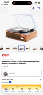 NIEUWE Retro Platenspeler met Bluetooth & Ingebouwde Speaker, Automatisch, Nieuw, Platenspeler, Ophalen