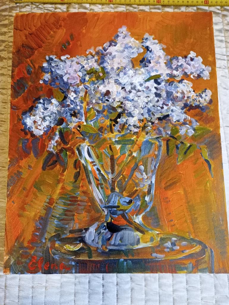 Vaas met bloemen Elena Polyakova, Antiek en Kunst, Ophalen of Verzenden
