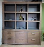 Grote massieve kast met 6 lades en 9 vakken - 220x200x40cm, Huis en Inrichting, Kasten | Kledingkasten, Ophalen, 200 cm of meer