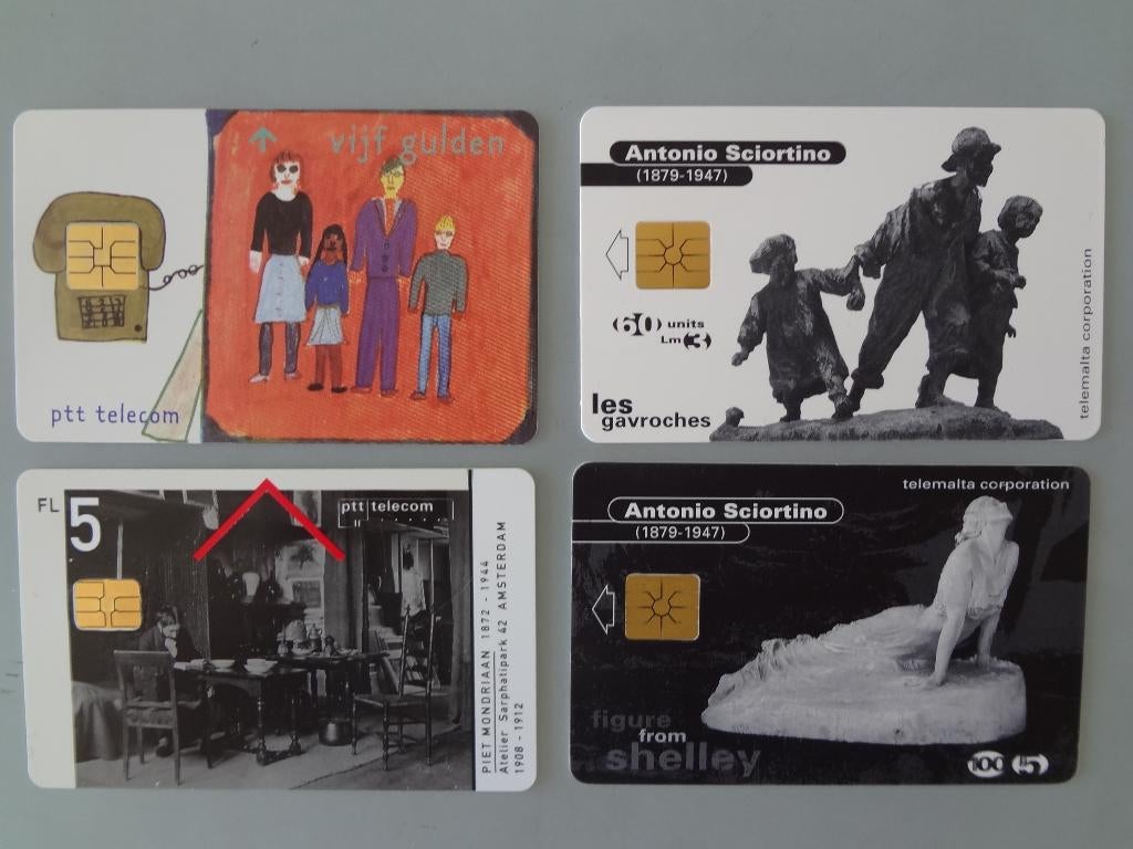 2xTelemalta: Sciortino ptt telecom:Mondriaan en Unicef, Verzamelen, Ophalen of Verzenden, Buitenland