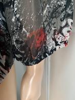 F113 LIV: maat 44=L: blouse tuniek top rood/zwart/grijs, Kleding | Dames, Blouses en Tunieken, Maat 42/44 (L), Ophalen of Verzenden