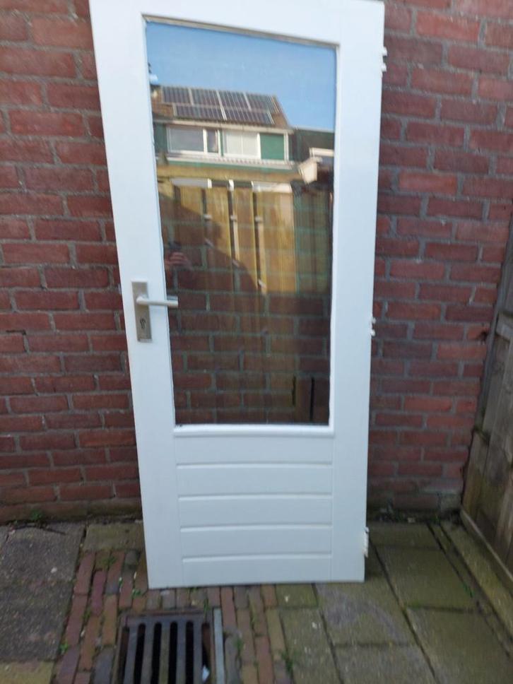 Hardhouten achterdeur / schuurdeur, Doe-het-zelf en Verbouw, Deuren en Horren, Gebruikt, Buitendeur, 200 tot 215 cm, 80 tot 100 cm