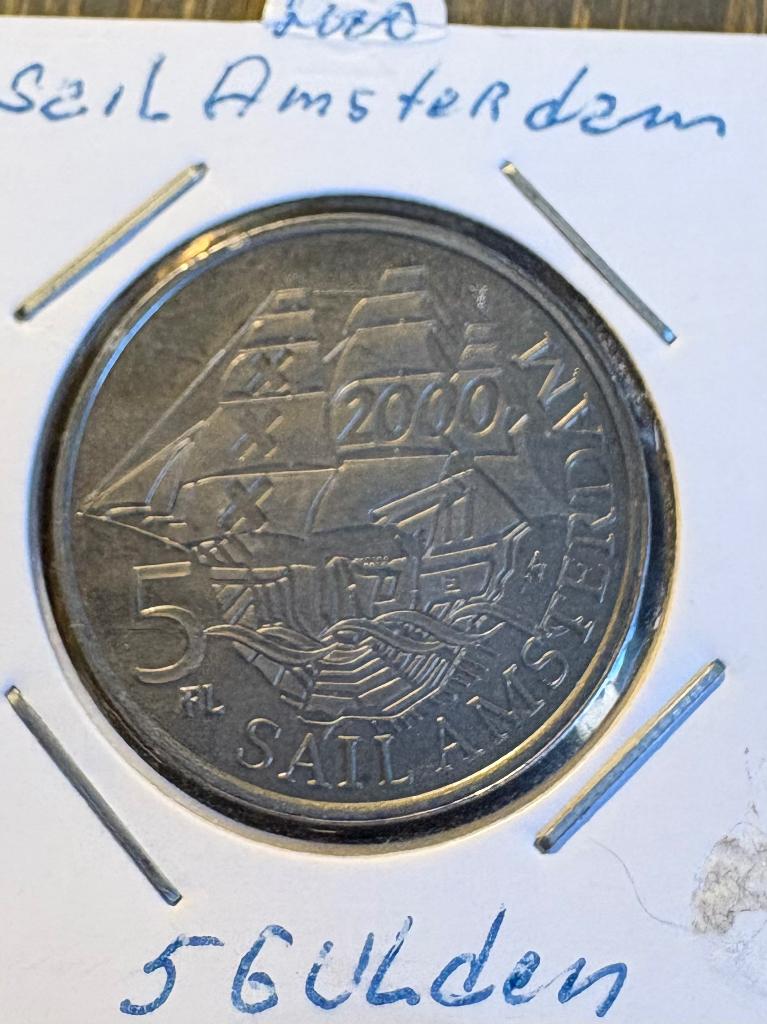 5 Gulden 2000 Sail, Postzegels en Munten, Penningen en Medailles, Ophalen of Verzenden, Overige materialen, Nederland