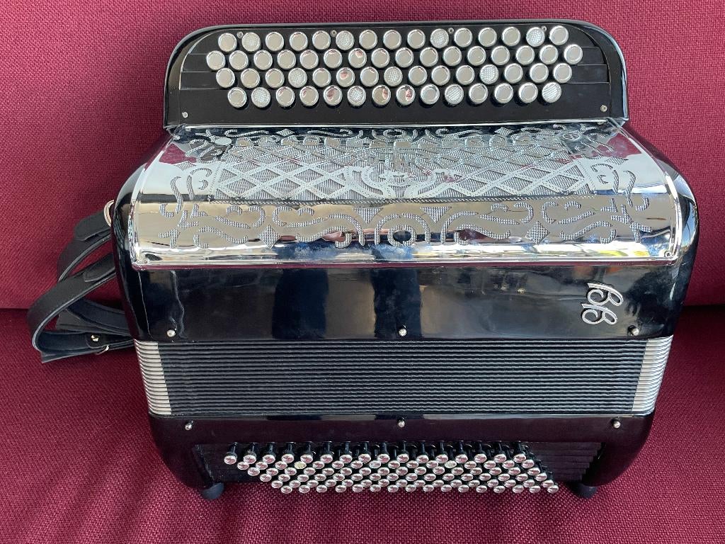 Z.g.a.n. kleine Ballone Burini knopaccordeon .96bas .B-Griff, Overige merken, Met koffer, Ophalen of Verzenden, Zo goed als nieuw