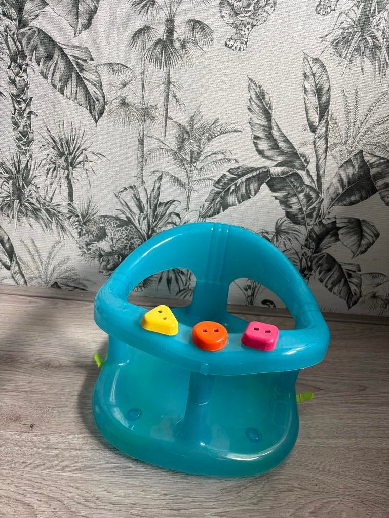Blauw baby badzitje met speelgoed, Ophalen, Gebruikt, Badzitje of Badring, Overige merken