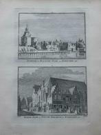 393-394*/ Domburg en Blaauwepoort kerk Weeshuis te Enkhuizen, Antiek en Kunst, Kunst | Etsen en Gravures, Ophalen of Verzenden