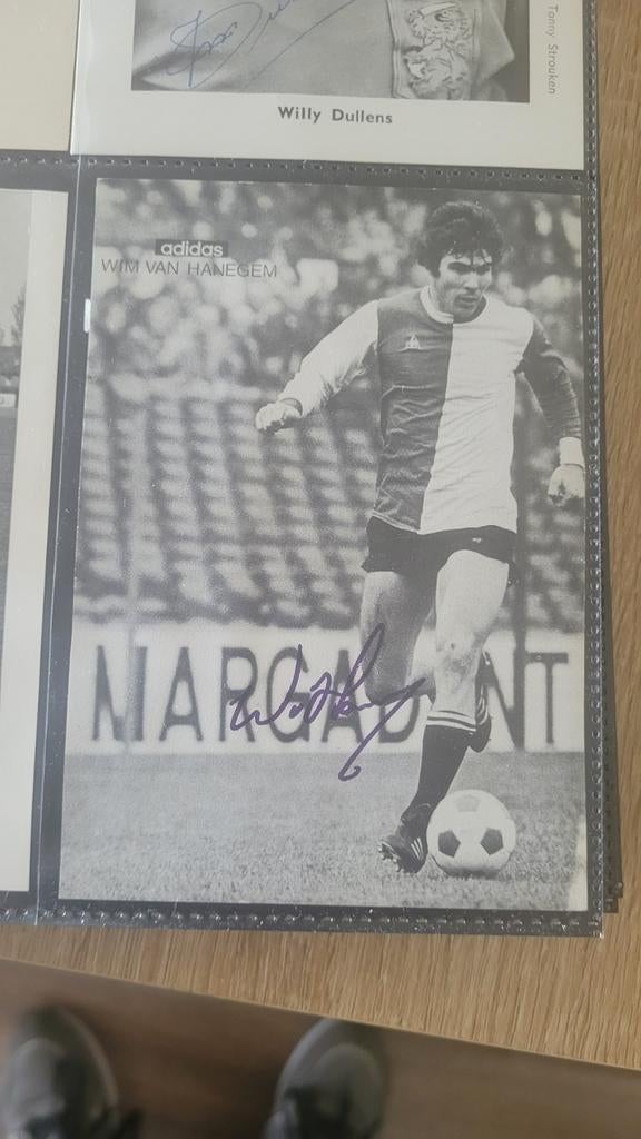 Willem van Hanegem spelerskaart gesigneerd, Verzamelen, Ophalen of Verzenden, Gebruikt, Feyenoord, Spelerskaart