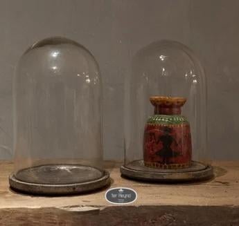 Glazen stolp plateau Large glas houten stoer sober landelijk