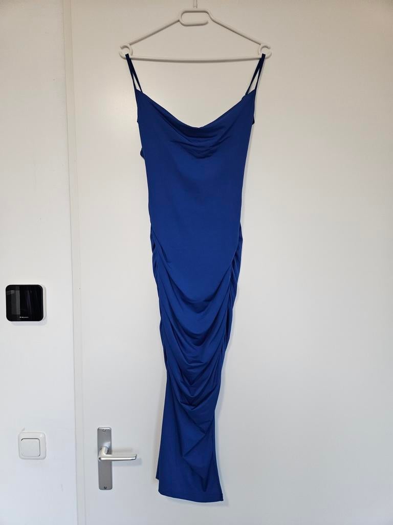 Blauwe jurk Shein, Zo goed als nieuw, Maat 36 (S), Onder de knie, Shein