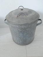 Zinken emmer teil met deksel, Ophalen of Verzenden, Kunststof, Met deksel