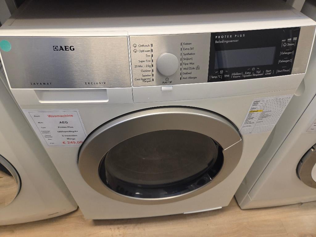 wasmachine - AEG - 8kg - A+, 8 tot 10 kg, Refurbished, 1600 toeren of meer, Energieklasse A of zuiniger