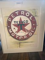 Gouache schilderij: Vintage Texaco Petrol Motor Oil, Ophalen of Verzenden