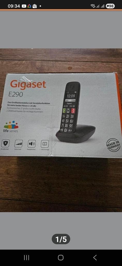 Gigaset E290E losse handset nieuw in verpakking., Ophalen of Verzenden, Nieuw