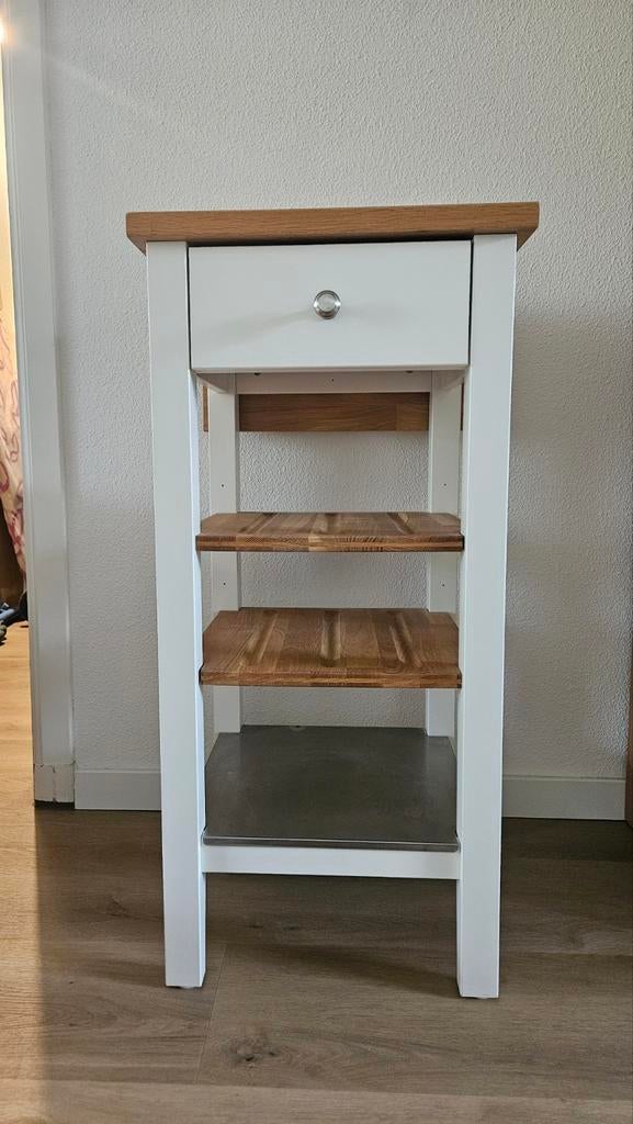 IKEA STENSORP keukentrolley wit/eiken 45x43x90 cm, Ophalen, Minder dan 50 cm, Zo goed als nieuw, Minder dan 100 cm