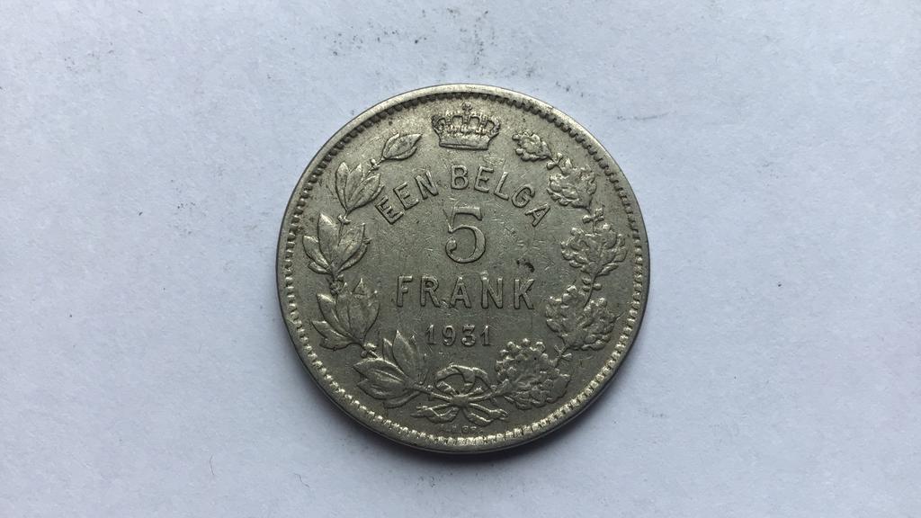 Belgie 5 Frank 1931., Ophalen of Verzenden