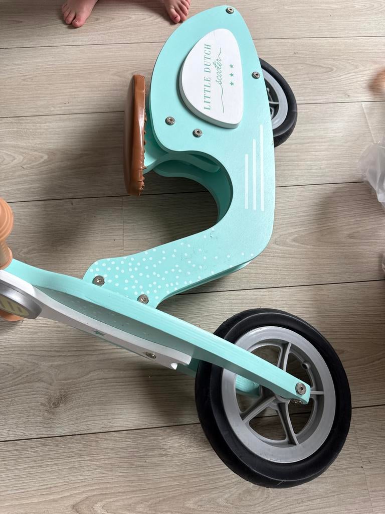 Little Dutch Houten Loopscooter Mint, Ophalen, Zo goed als nieuw