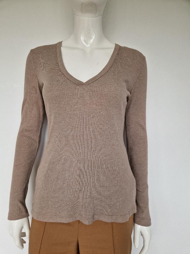 James Perse top met V-hals. Maat 1. Beige., Nijmegen, Beige, Verhip-vintage.nl, James Perse
