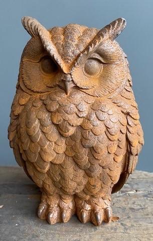 Hele mooie nieuwe gietijzeren uil., Tuin en Terras, Ophalen of Verzenden, Nieuw, Metaal, Dierenbeeld