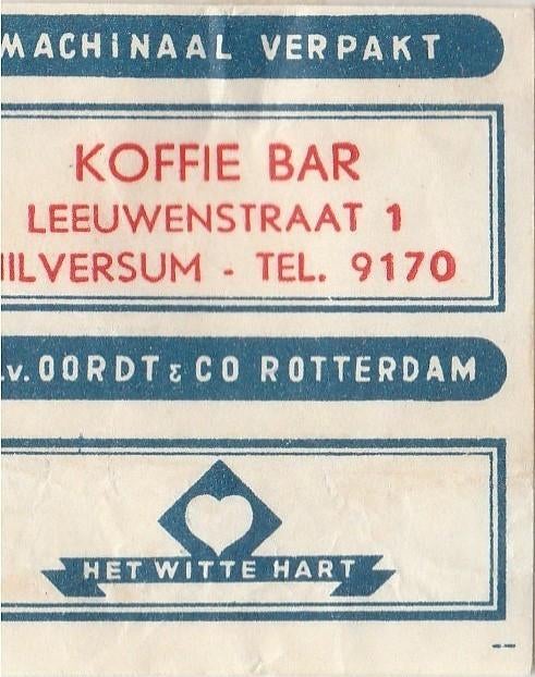 koffie bar Leeuwenstraat Hilversum - tel. 9170, Verzamelen, Ophalen of Verzenden