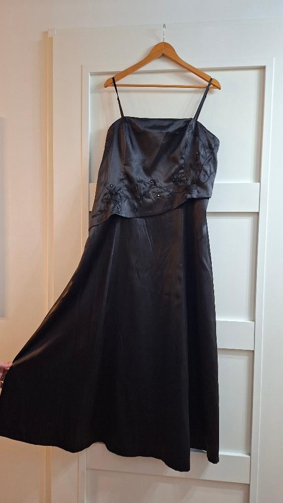 Zwarte gala jurk plussize, Galajurk, Zwart, Maat 46/48 (XL) of groter, Ophalen of Verzenden