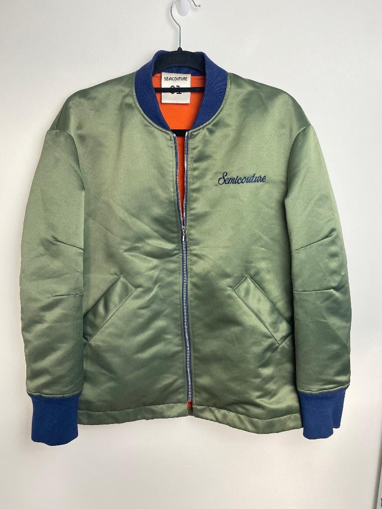 Semicouture Japanse bomberjack groen satijn maat S oversized, Semicouture, Ophalen of Verzenden, Zo goed als nieuw, Maat 36 (S)