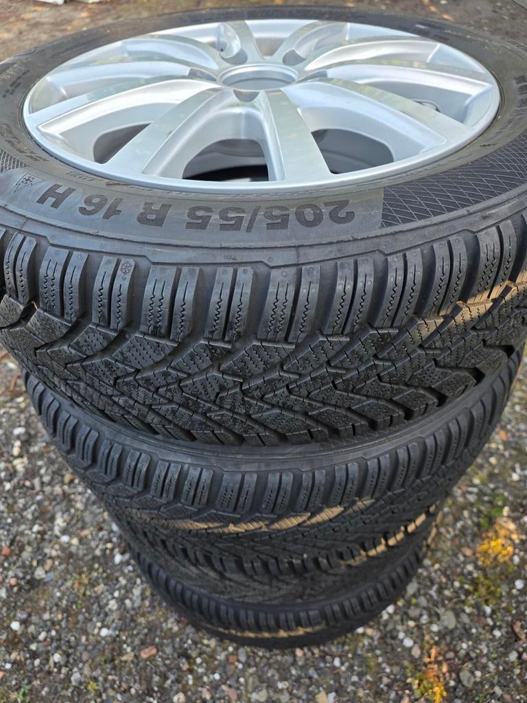 4 stuks aluminium velgen  + winterbanden (205/55 r 16), Ophalen
