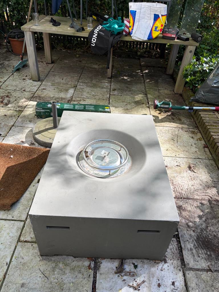 Happy Cocooning Vuurtafel Vierkant - Gezellige Warmte, Tuin en Terras, Ophalen, Gebruikt