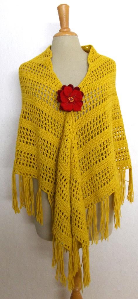 Hand gemaakte gehaakte/knitwear stola/omslagdoek, Kleding | Dames, Truien en Vesten, Verzenden, Zo goed als nieuw, Maat 42/44 (L)