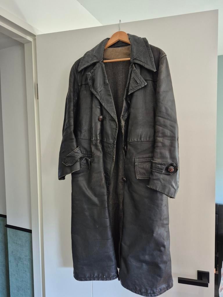 Vintage Leren Jas met Voering - Maat M - Solex/Brommer, Ophalen of Verzenden