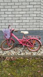 Roze meisjesfiets 16 inch met vlindermandje, Ophalen, Gebruikt, 16 inch, Handrem