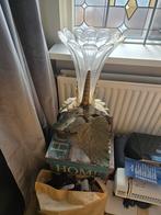 Antieke Baccarat Cornet Vaas met Gepatineerde Bronzen Voet, Ophalen