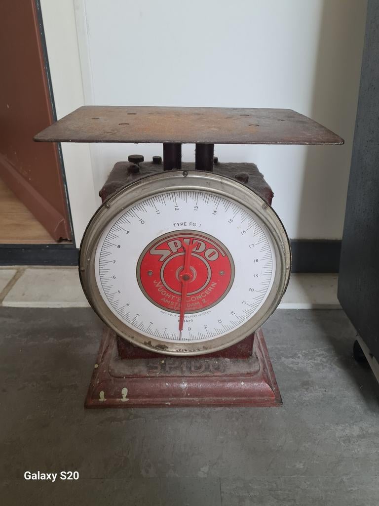 Antieke Spido weegschaal - Type FG I, Ophalen