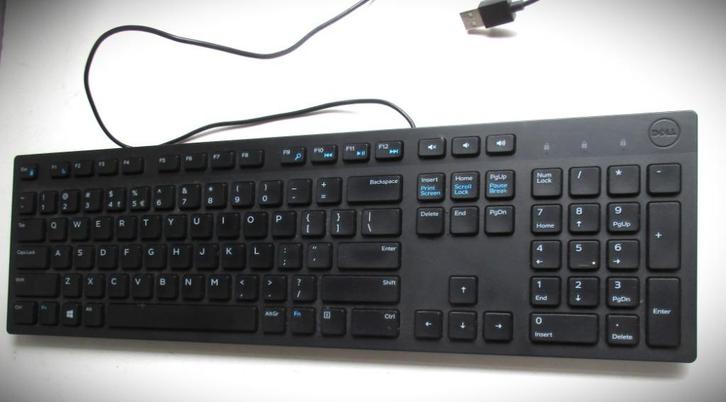 Toetsenbord Dell~Zwart~Computertoetsenbord~44 cm, Computers en Software, Toetsenborden, Gebruikt, Qwerty, Ophalen of Verzenden