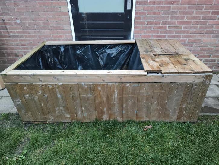 Houten vijver vijverbak, Tuin en Terras, Vijvers, Zo goed als nieuw, Ophalen