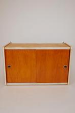 Vintage hangend wandkastje met schuifdeuren, Ophalen