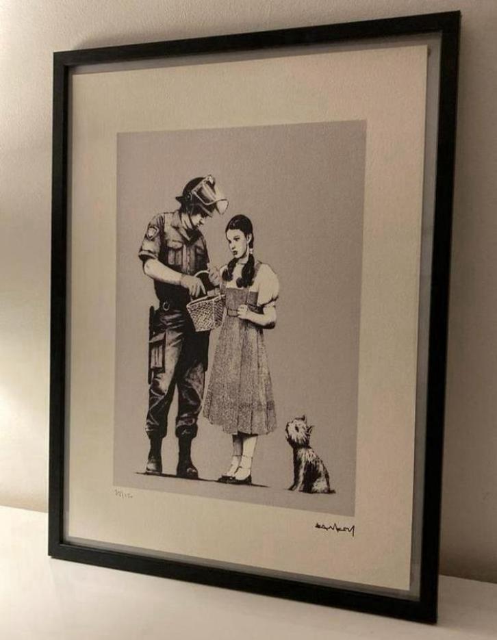 BANKSY : lithografie met certificaat, Antiek en Kunst, Kunst | Litho's en Zeefdrukken, Ophalen of Verzenden