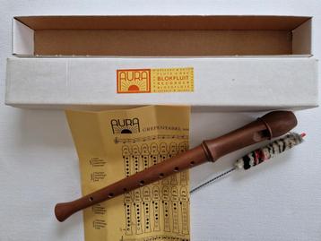 Aura houten sopraan blokfluit, als nieuw  beschikbaar voor biedingen