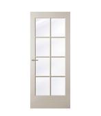 Binnendeur met glas 8 vakken in stomp wit voorgelakt, Doe-het-zelf en Verbouw, Deuren en Horren, Niet ingevuld, 80 tot 100 cm