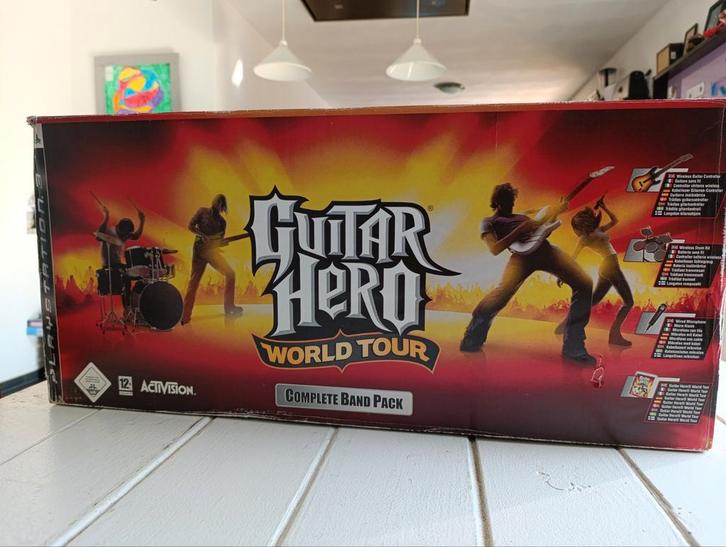 Guitar Hero World Tour Playstation 3 - Complete band, Spelcomputers en Games, Games | Sony PlayStation 3, Gebruikt, Muziek, 3 spelers of meer