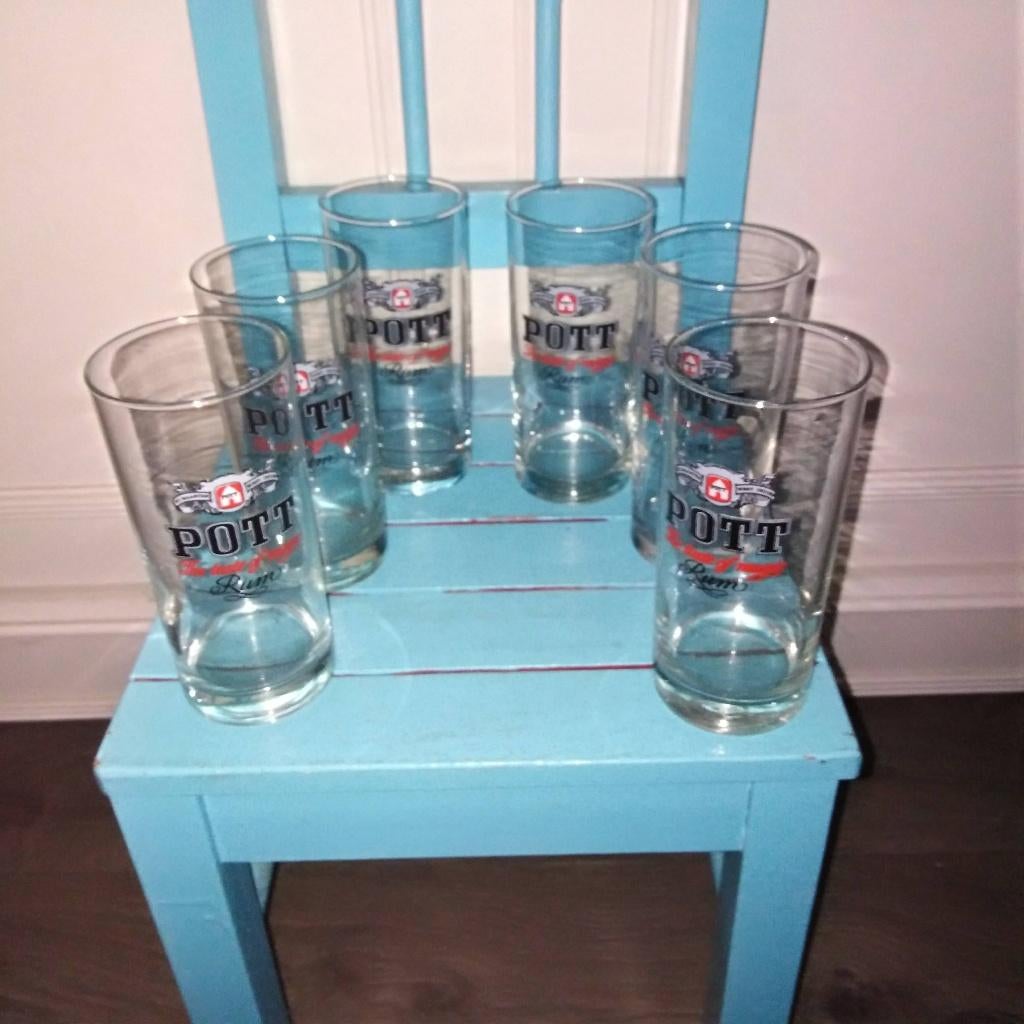 Pott rum glazen Taste of magic 6 stuks en ijsblokjes emmer, Ophalen, Overige materialen, Gebruikt, Overige typen