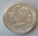 1 ounce zilver athenian owl, Postzegels en Munten, Edelmetalen en Baren, Ophalen of Verzenden, Zilver