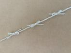 Witte parel kralen choker ketting met strikjes bedels, Kunststof, Verstelbaar, Wit, Nieuw