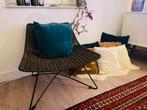 Fauteuil rotan/metaal, Huis en Inrichting, Ophalen, 75 tot 100 cm, Zo goed als nieuw, Metaal